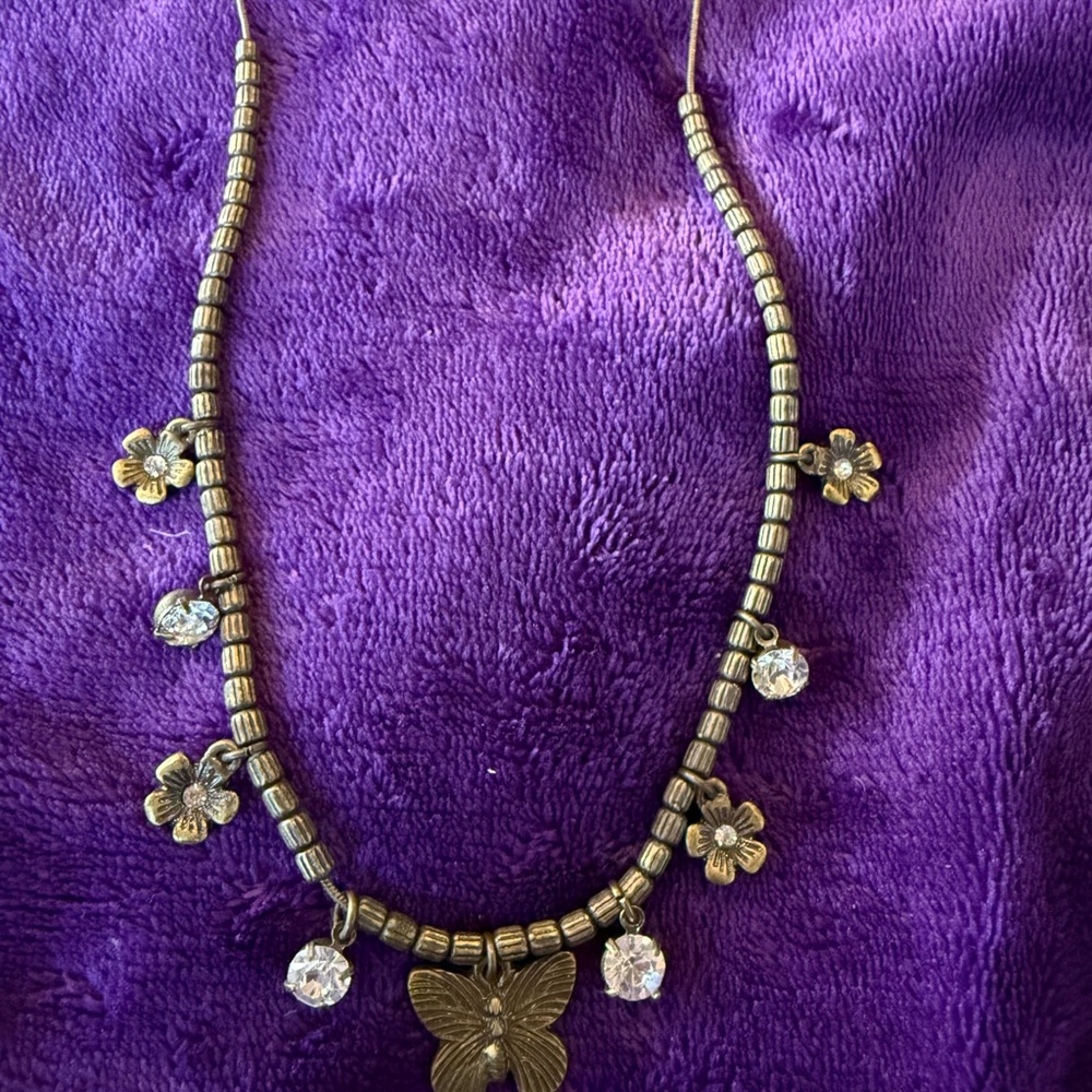 Bronze Colored Necklace with Crystal Accents
